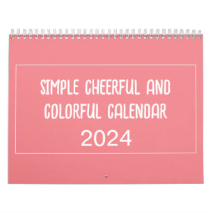 Einfach fröhlicher, farbenfroher Kalender
