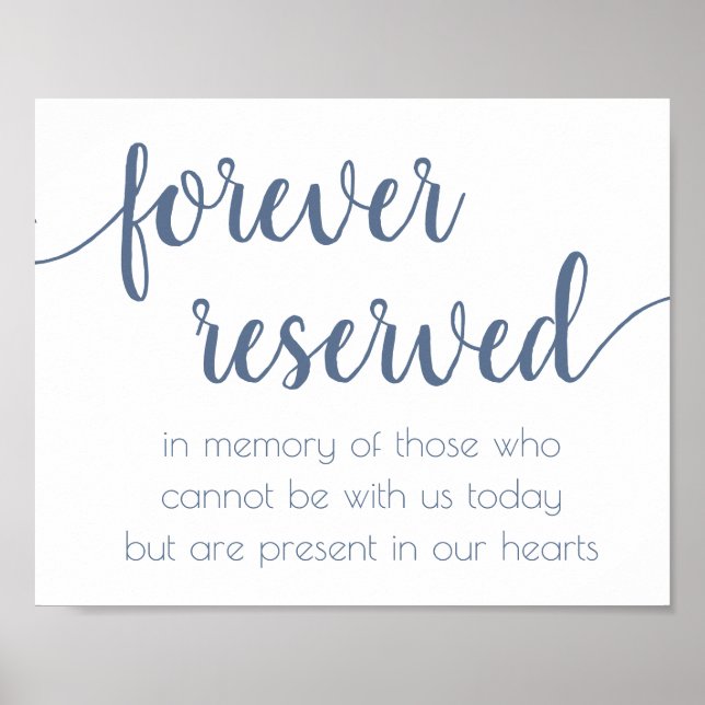 Einfach für immer reserviert | Dusty Blue Memorial Poster (Vorne)