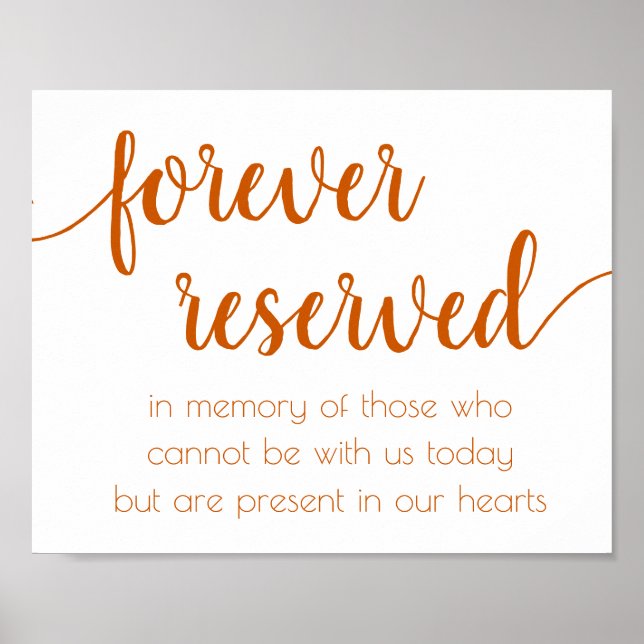 Einfach für immer reserviert | Fall Orange Memoria Poster (Vorne)
