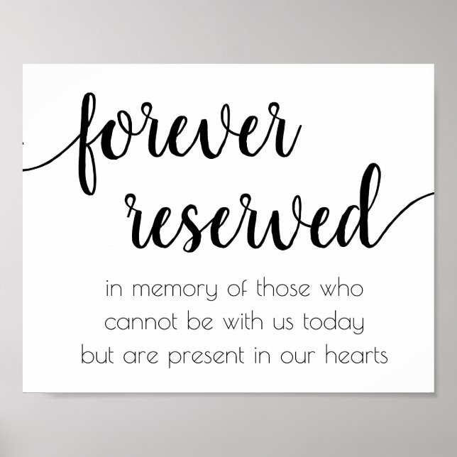 Einfach für immer reserviert | Memorial für schwar Poster (Vorne)