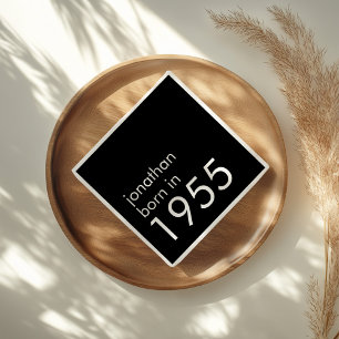 Einfach Geboren 1955 Black 70 th Birthday Party Serviette