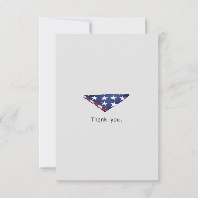 Einfach gefalteter amerikanischer Flaggenveteran d Dankeskarte (Vorderseite)