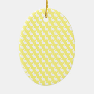 Einfach Gelb und Weiß Ostersonne Keramik Ornament