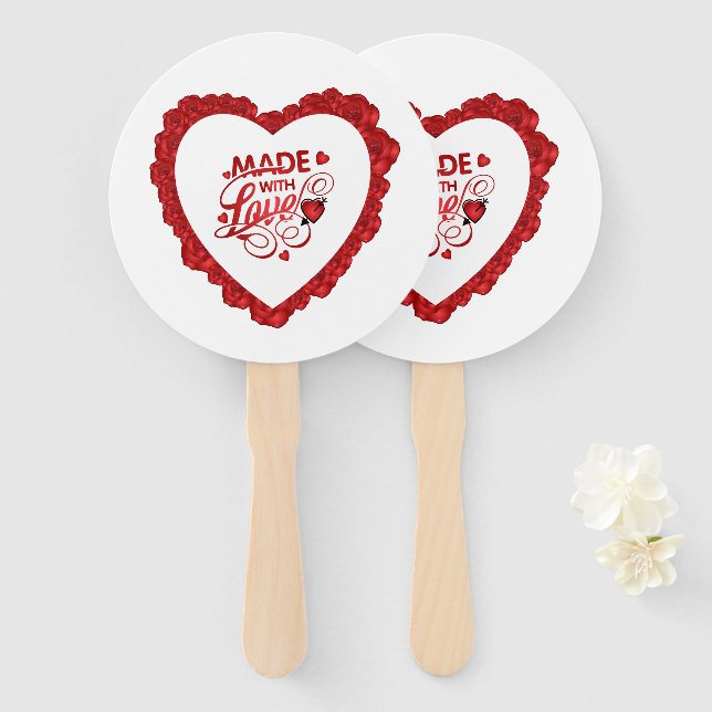 Einfach gemacht mit Liebe Angebot Valentine | Hand Fächer (Vorne und Hinten)