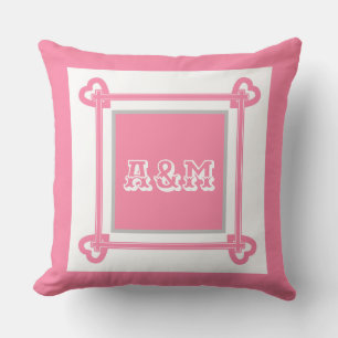 Einfach, geometrisch, Muster, Rosa, Grauwurfpfeil Kissen