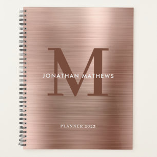 Einfach gepinselte Metallic Rose Gold Classic Mono Planer