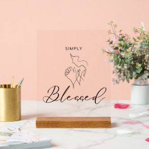 Einfach Gesegnet Minimalistische Christliche Linie Acrylschild