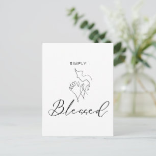 Einfach Gesegnet Minimalistische Christliche Linie Postkarte