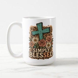 Einfach gesegnete Blume für Christliches Cross Fal Kaffeetasse
