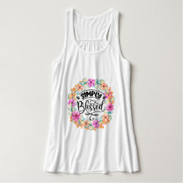 Einfach gesegneter Blumenreath Tank Top