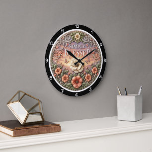 Einfach gesegneter Sonnenuntergangs-Garten Große Wanduhr