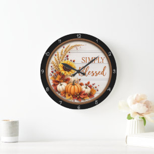 Einfach gesegter Herbst  Große Wanduhr