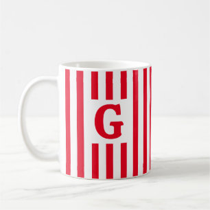Einfach gestreiftes Rot-Weiß-Weihnachten Kaffeetasse