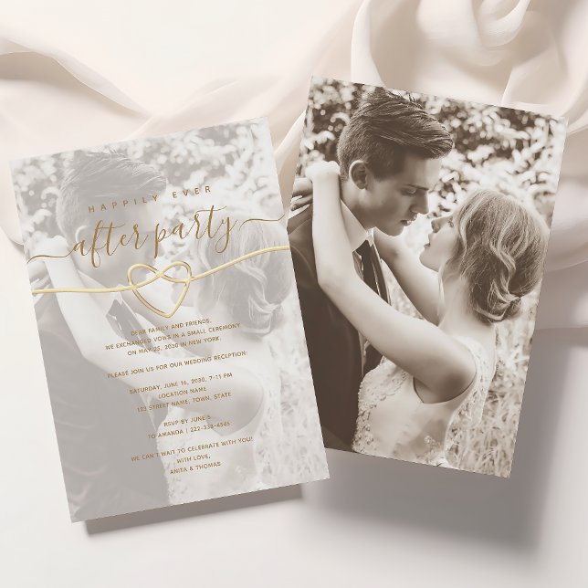 Einfach glücklich je nach Hochzeitsempfang Foto Einladung (Von Creator hochgeladen)