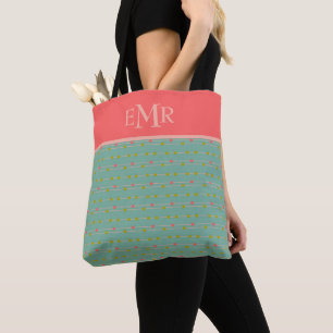 Einfach glückliche Punkte auf Schnüren Monogramm Tasche