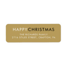 Einfach glückliche Weihnachten Moderne Gold-Rückse