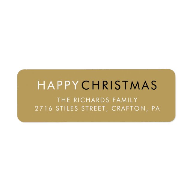 Einfach glückliche Weihnachten Moderne Gold-Rückse (Vorne)