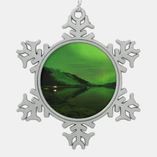 Einfach glühen schneeflocken Zinn-Ornament