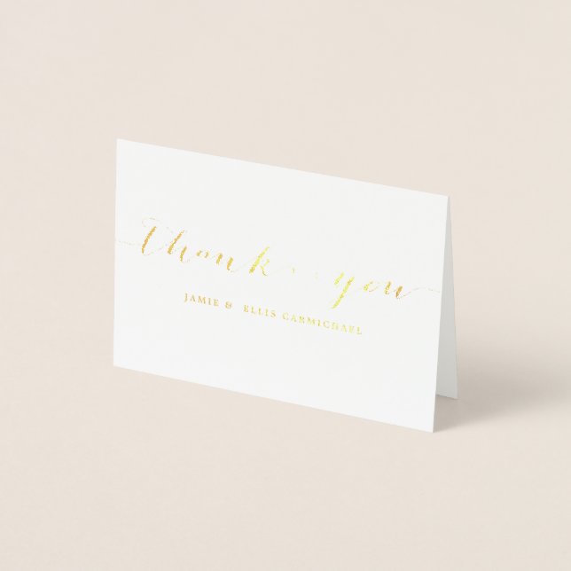 Einfach Gold Vielen Dank Notecard Folienkarte (Vorderseite)