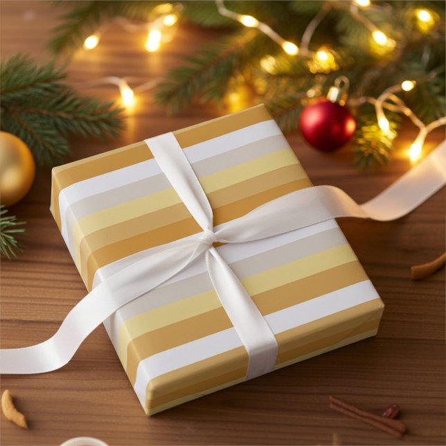 Einfach Gold zu Silber Streifen Geschenkpapier (Von Creator hochgeladen)
