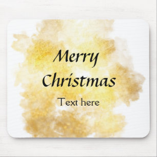 Einfach golden Fügen Sie Ihren Text frohe Weihnach Mousepad