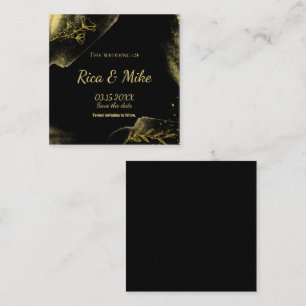 Einfach goldschwarz Modern Save the Date Begleitkarte