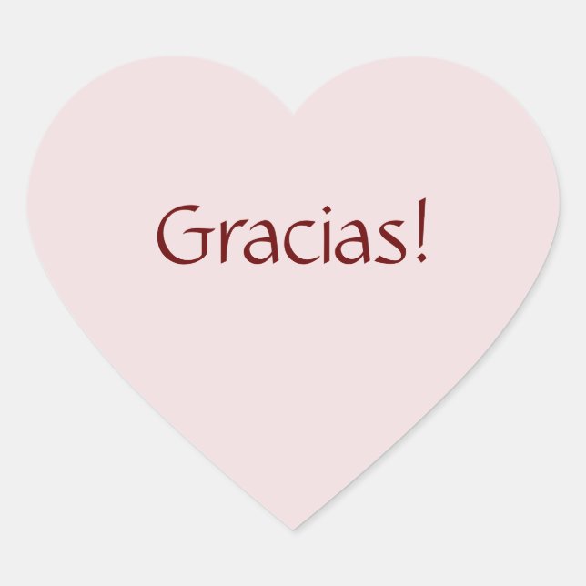 Einfach "Gracias!" Textentwurf Herz-Aufkleber (Vorderseite)