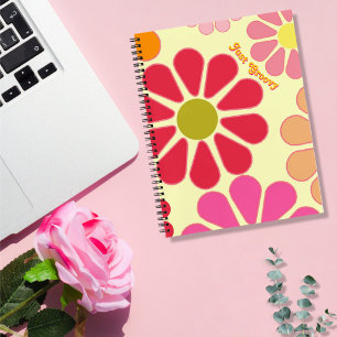 Einfach Groovy Florales Spiralheft Notizbuch