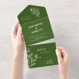 Einfach grün Alle in einer Einladung rsvp-Karte