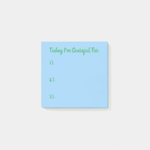 Einfach grün auf blaue Dankbarkeit Post-it Klebezettel