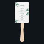 Einfach Grün Elegant Eukalyptus Wedding Programm Fächer<br><div class="desc">Einfach Grün Elegant Eukalyptus Wedding Program Hand Fan, grüne Blätter mit modernem Schriftzeichen auf weißer Basis verleihen einem solchen Gartenambiente. Vollständig anpassbar. Besuchen Sie meinen Laden, um mehr Hochzeitszeug für dieses Design zu sehen! Für weitere Anpassungen klicken Sie bitte auf den Link "Weitere Anpassung" und verwenden Sie unser Design-Tool, um...</div>