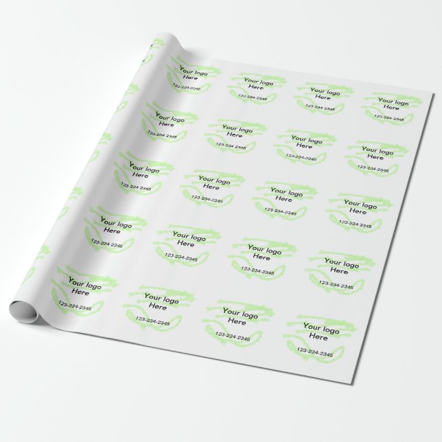 Einfach grün funkelnder Glitzer mit Ihrer Logo-Num Geschenkpapier (Ungerollt)