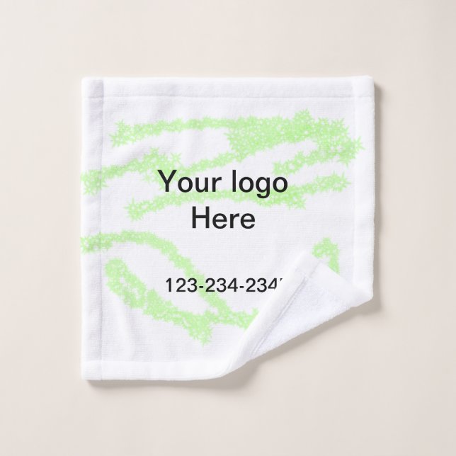 Einfach grün funkelnder Glitzer mit Ihrer Logo-Num Waschlappen (Waschlappen)