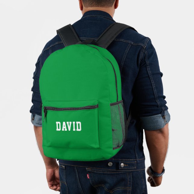 Einfach grün Personalisiert Bedruckter Rucksack (Insitu (Modell))