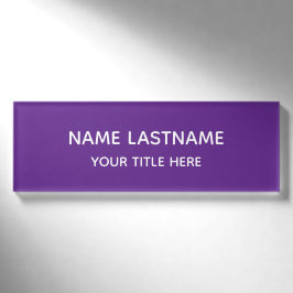 Einfach Grundlegend Minimal Lila Weiß Moderne Tite Namenschild