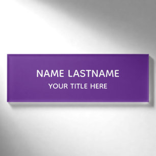 Einfach Grundlegend Minimal Lila Weiß Moderne Tite Namenschild