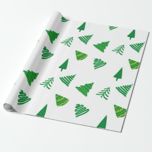 Einfach grüne Weihnachtsbäume Geschenkpackung Geschenkpapier
