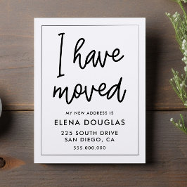 Einfach habe ich bewegende Ankündigung verschoben Postkarte