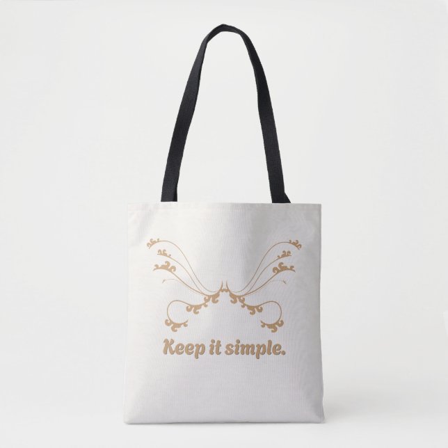'Einfach Halten' Eleganter Minimalist Tasche (Vorderseite)