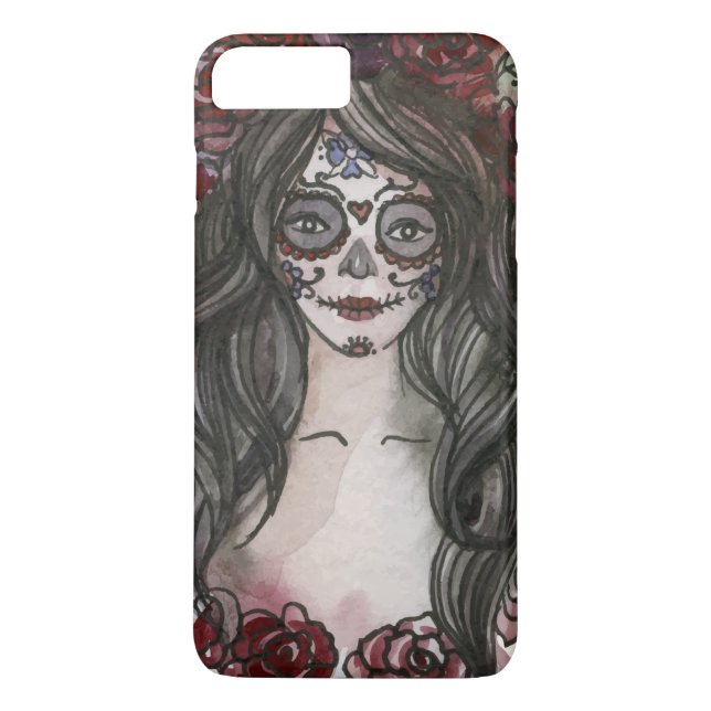 Einfach handgezeichnet Dia de los Muertos | Hülle (Rückseite)