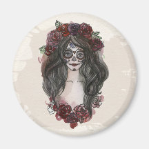 Einfach handgezeichnet Dia de los Muertos | Magnet