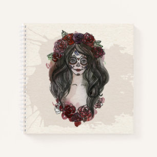 Einfach handgezeichnet Dia de los Muertos   Notizb Notizbuch