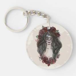 Einfach handgezeichnet Dia de los Muertos | Schlüs Schlüsselanhänger
