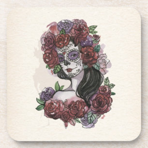 Einfach handgezeichnet Dia de los Muertos   Unters Getränkeuntersetzer