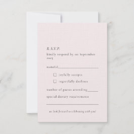 Einfach hellblau, dezent, weich pink, minimalistis RSVP karte