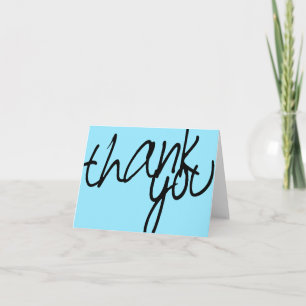 Einfach hellblau und schwarz handschriftlich Danke