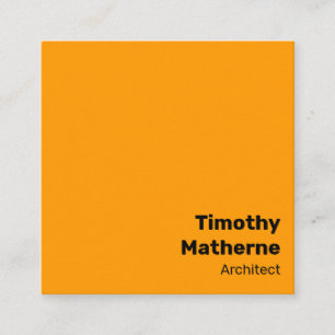 Einfach Helles Knalliges Orange Modern Lebendig Quadratische Visitenkarte
