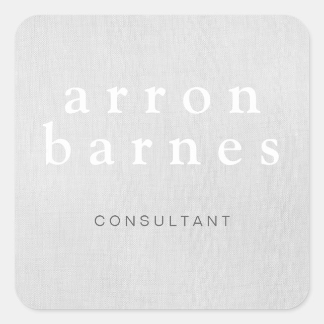 Einfach hellgrau Moderner Minimalistischer Designe Quadratischer Aufkleber (Vorderseite)