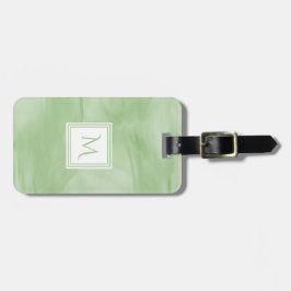 Einfach hellgrüner, subtiler Marmor Modernes Monog Gepäckanhänger