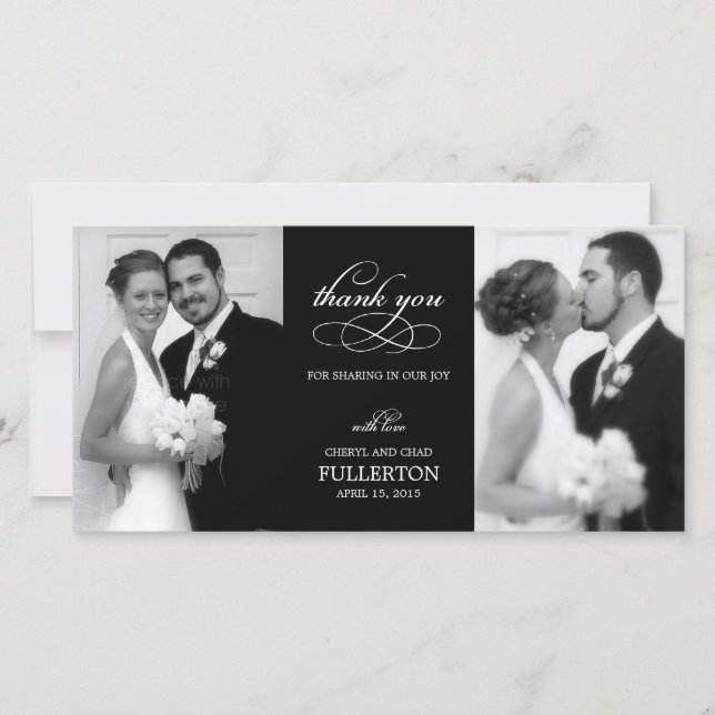 Einfach Hübsche Hochzeit danke Ihnen Foto Cards (Vorderseite)